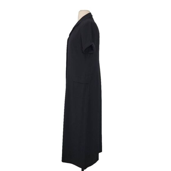 Vintage Talbots Petites Black Button Front Polo Maxi Dress Sz 8 Cargo Made USA - Picture 4 of 8